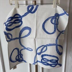 Anthropologie White and Blue Rope Print Tea Towel (set of 4)